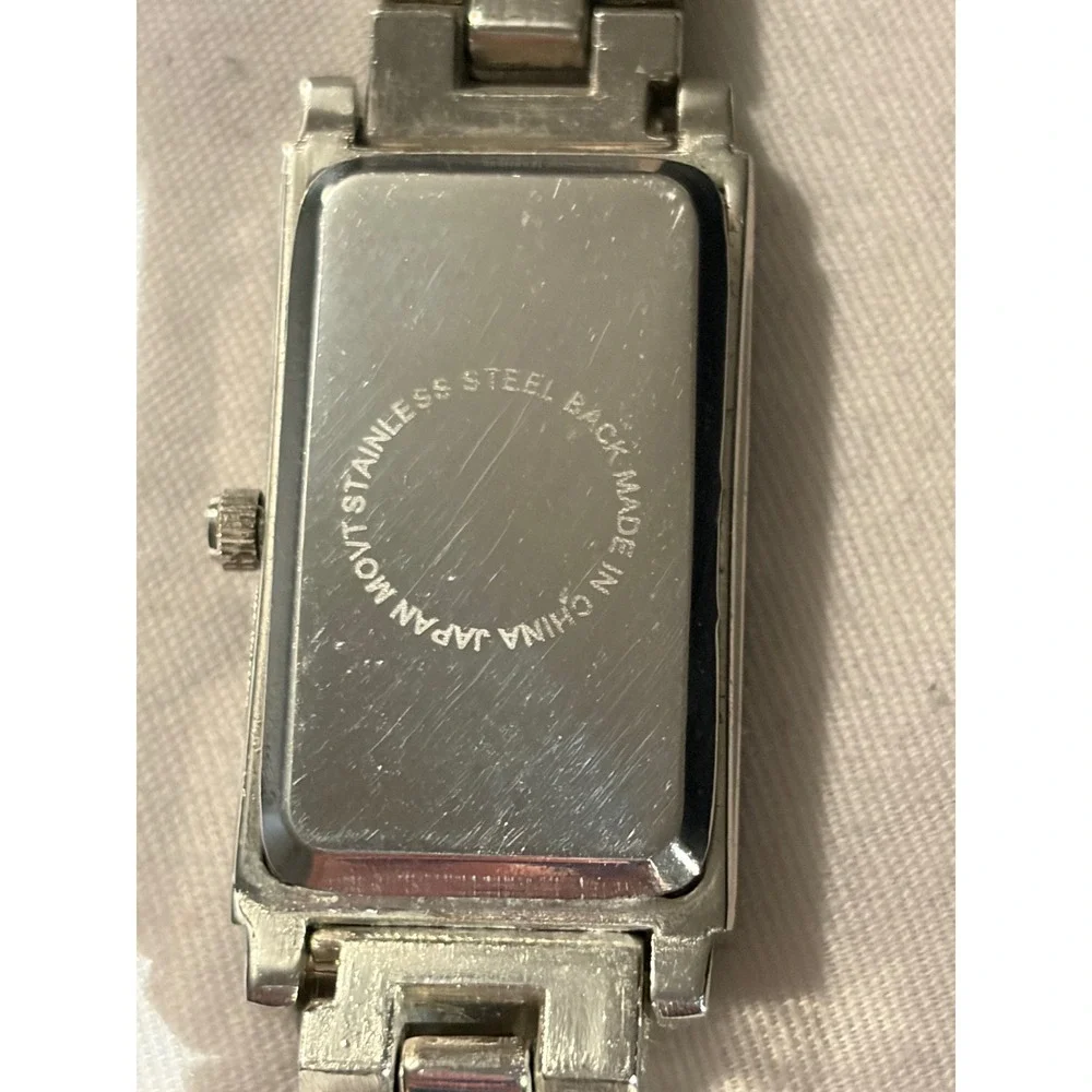 Cote d'Azur Silver‎ Tone Rhinestone Bezel Quartz Japan Movt Women's  Tank Watch